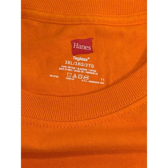 Hanes Big Dogs Mens Orange Graphic T-Shirt Size 3XL It's Five O'Clock Somewhere - Picture 5 of 10